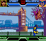 X-Men: Mutant Academy (Game Boy Color) screenshot: Wolverine throws Gambit