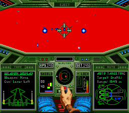 Wing Commander (SNES) screenshot: We're hit by an enemy missile