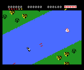 Turboat (MSX) screenshot: Too late, it's going to hit me!