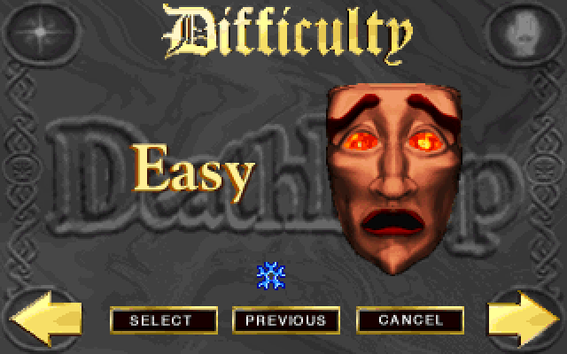 DeathKeep (Windows) screenshot: Selecting the difficulty