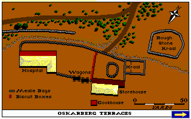 Rorke's Drift (DOS) screenshot: The battle map