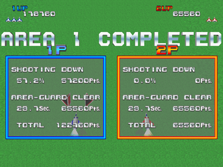 Xevious 3D/G+ (PlayStation) screenshot: Area 1 statistics