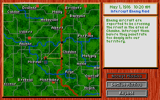 Knights of the Sky (Atari ST) screenshot: Mission briefing