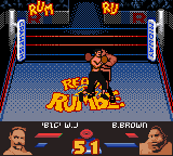 Ready 2 Rumble Boxing (Game Boy Color) screenshot: Big Willy gets up in Buster Brown's face