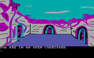 Amazon (DOS) screenshot: Courtyard.
