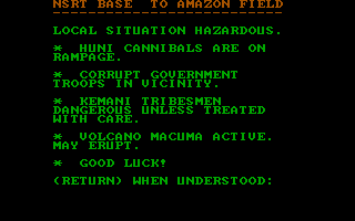 Amazon (DOS) screenshot: Your computer - the situation does not look good.