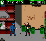 Spawn (Game Boy Color) screenshot: Spawn can guns as well as his fists.