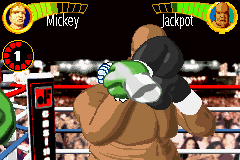 Boxing Fever (Game Boy Advance) screenshot: Jackpot blocks a face-shot
