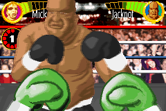 Boxing Fever (Game Boy Advance) screenshot: Jackpot has his defenses up.