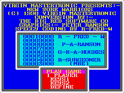 NY Warriors (ZX Spectrum) screenshot: Title screen