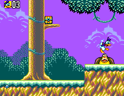 Deep Duck Trouble starring Donald Duck (SEGA Master System) screenshot: Uh oh! Donald has found a boss!