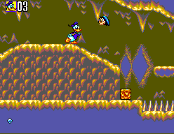 Deep Duck Trouble starring Donald Duck (SEGA Master System) screenshot: These bats can pop out of nowhere