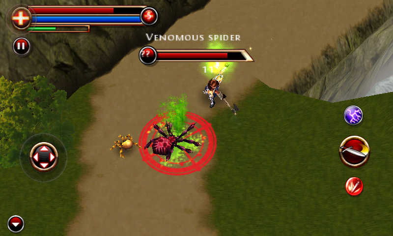 Dungeon Hunter (Android) screenshot: A more lethal spider