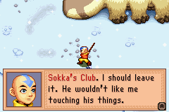 Avatar: The Last Airbender (Game Boy Advance) screenshot: Sokka's Club