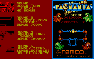 Pac-Mania (Atari ST) screenshot: Choosing a level