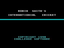 Robin Smith's International Cricket (ZX Spectrum) screenshot: The loading screen is a promising start
