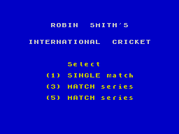 Robin Smith's International Cricket (ZX Spectrum) screenshot: Main menu