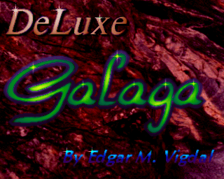 Deluxe Galaga 2.x (Amiga) screenshot: AGA title screen