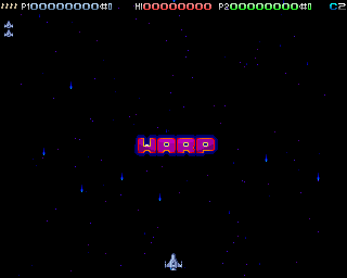 Deluxe Galaga 2.x (Amiga) screenshot: (AGA) Warping to the first level