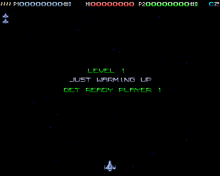 Deluxe Galaga (Amiga) screenshot: (AGA) Get ready