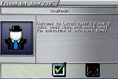 Premier Manager 2005-2006 (Game Boy Advance) screenshot: You'd better...