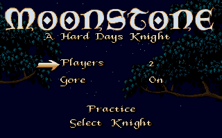 Moonstone: A Hard Days Knight (Amiga) screenshot: Main menu
