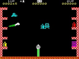Pssst (ZX Spectrum) screenshot: The blue canister is all you need on level 1