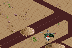 Desert Strike: Return to the Gulf (Game Boy Advance) screenshot: If you don't pick up the fuel crates you will run out and be stranded