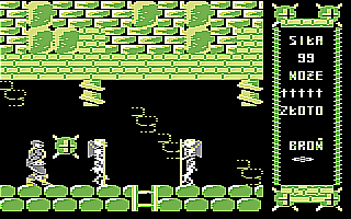 Monstrum (Commodore 64) screenshot: Mummies watching the ladder