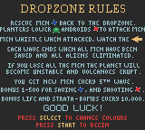 Dropzone (Game Boy Color) screenshot: The rules explained