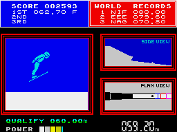 Daley Thompson's Super-Test (ZX Spectrum) screenshot: Prepare to land