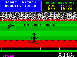 Daley Thompson's Super-Test (ZX Spectrum) screenshot: Sprinting