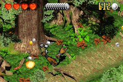 LEGO Star Wars II: The Original Trilogy (Game Boy Advance) screenshot: Speeding through the Forest Moon of Endor