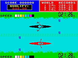 Daley Thompson's Super-Test (ZX Spectrum) screenshot: He's ahead