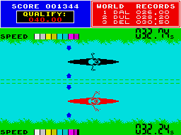 Daley Thompson's Super-Test (ZX Spectrum) screenshot: Lost the race, but qualified comfortably