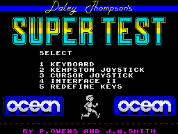 Daley Thompson's Super-Test (ZX Spectrum) screenshot: Main menu
