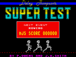 Daley Thompson's Super-Test (ZX Spectrum) screenshot: Pre-event screen