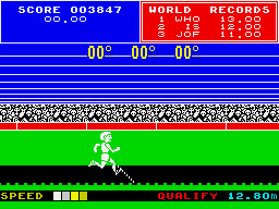 Daley Thompson's Super-Test (ZX Spectrum) screenshot: Triple jump