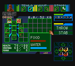 Dungeon Master (SNES) screenshot: Inventory