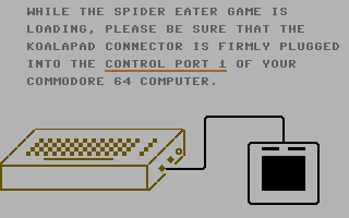 Spider Eater (Commodore 64) screenshot: Koalapad required
