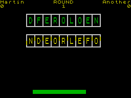 Countdown (ZX Spectrum) screenshot: The initial selection