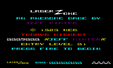 Laser Zone (VIC-20) screenshot: Title screen