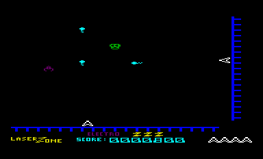 Laser Zone (VIC-20) screenshot: Purple moves down, green moves right