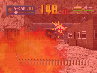 Guntu Western Front June, 1944 (PlayStation) screenshot: Being hit by grenades