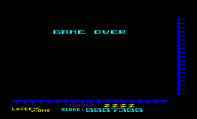 Laser Zone (VIC-20) screenshot: Game over