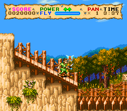 Hook (SNES) screenshot: Tinkerbell gives us the "power" to fly