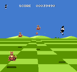 Attack Animal Gakuen (NES) screenshot: A hoard of kangaroos