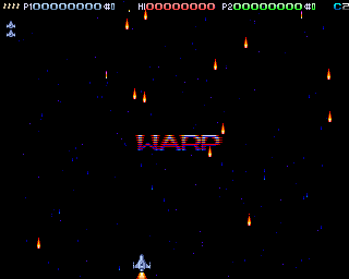 Deluxe Galaga 2.x (Amiga) screenshot: (OCS) Warping to the first level