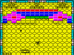 Batty (ZX Spectrum) screenshot: The icon falling splits the ball into 3