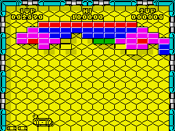 Batty (ZX Spectrum) screenshot: I've got the ball held down, allowing for precise placement